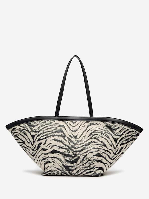Lucia Tote Bag - Zebra Raffia